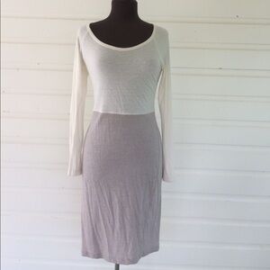👠James Perse Winter White & Lavender Lightweight Angora Dress